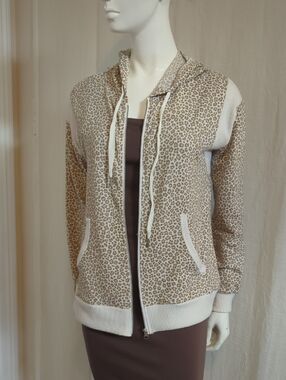 C&C California Cheetah Print Hoodie Jacket Size Small